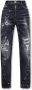 Dsquared2 Distressed Bootcut Jeans met Verfspatten Black Dames - Thumbnail 1