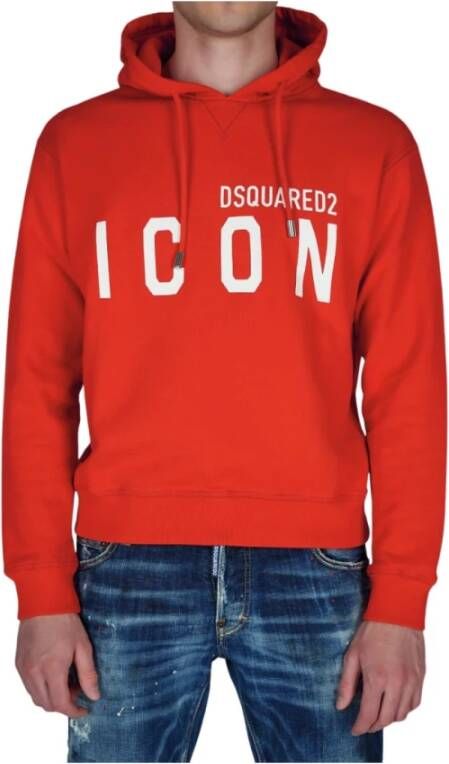Dsquared2 Rode Hoodie Icon Rood Heren