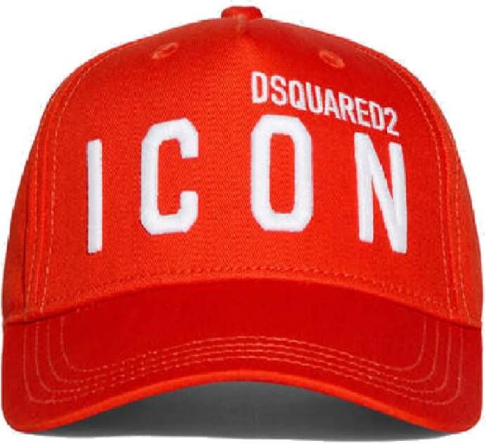 Dsquared2 Rode katoenen baseballpet met geborduurd ICON-logo Rood Unisex