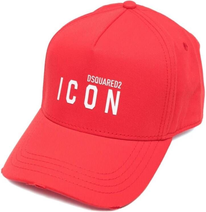 Dsquared2 Rode Katoenen Pet met Geborduurd Logo Rood Heren