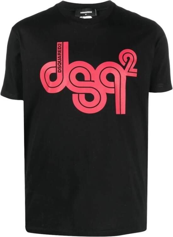 Dsquared2 Rode T-Shirt met Logo voor Heren Zwart Heren