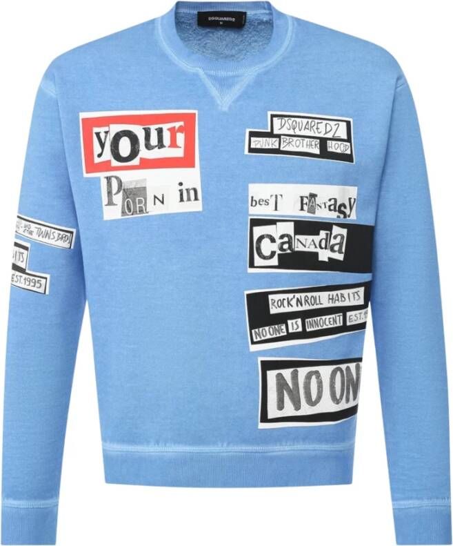 Dsquared2 Ronde hals gekweek Blauw Heren