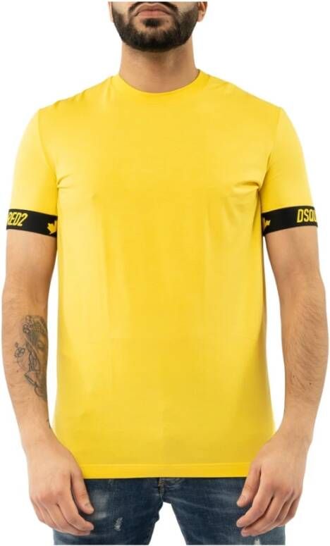 Dsquared2 Ronde hals T-shirt voor heren Yellow Heren