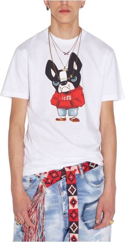 Dsquared2 Rood Ciro Cool T-shirt Wit Heren