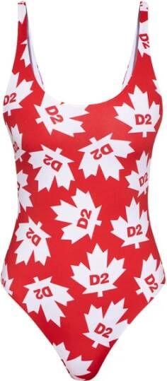 Dsquared2 Rood-witte monogram badpak Rood Dames