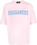 Dsquared2 Lichtroze en Hemelsblauw Katoenen Logo Print T-Shirt Pink Heren - Thumbnail 4