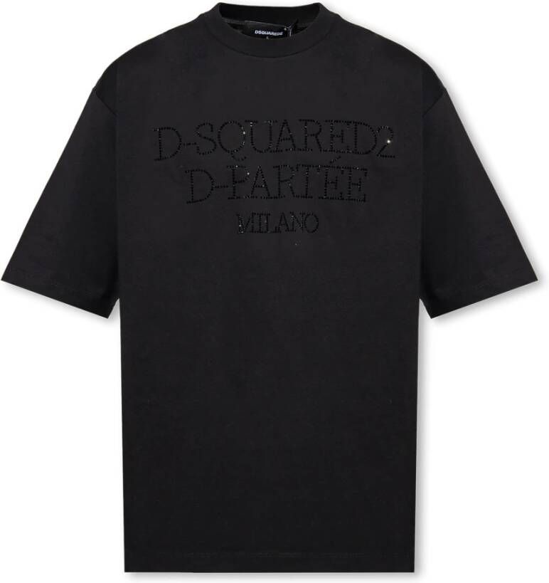 Dsquared2 Ruimvallend T-Shirt Zwart Heren