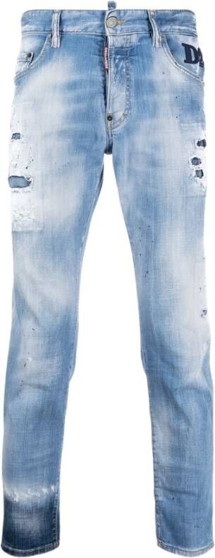 Dsquared2 Scheurt rechte pijpen jeans Blauw Heren