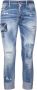 Dsquared2 Logo Print Casual Broek Lichtblauw Blue Heren - Thumbnail 3
