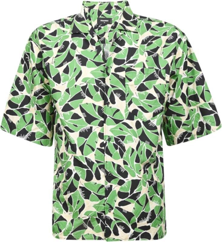 Dsquared2 Stijlvolle Groene Korte Mouw Shirt voor Heren Green Heren