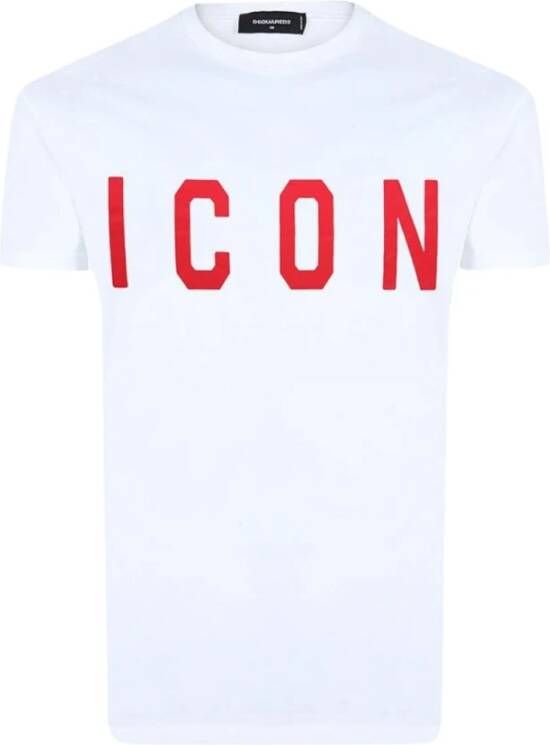 Dsquared2 Witte T-Shirt Regular Fit Korte mouwen White Heren