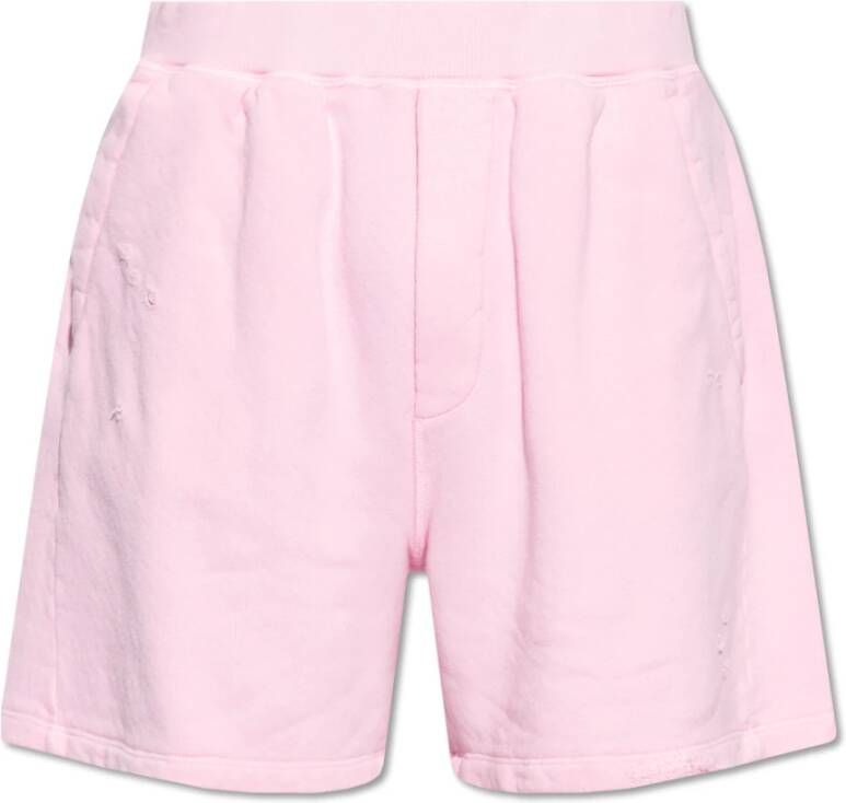 Dsquared2 Vintage Katoenen Shorts Pink Heren