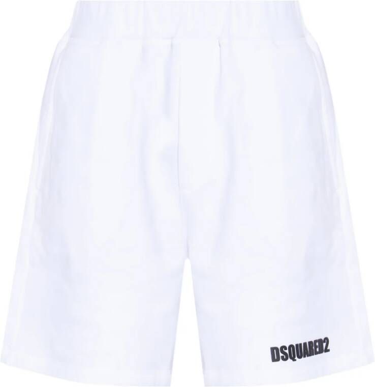 Dsquared2 Katoenen Shorts met Logo White Heren