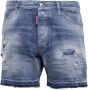 Dsquared2 Donkerblauwe Acid Wash Denim Shorts Blue Heren - Thumbnail 4