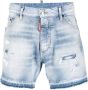 Dsquared2 Donkerblauwe Acid Wash Denim Shorts Blue Heren - Thumbnail 3