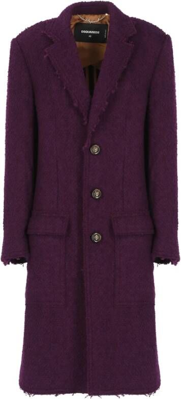 Dsquared2 Single-Breasted Coats Purple Dames