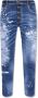 Dsquared2 Skater Blauwe Jeans met Versleten Details en Verfspatten Blauw Heren - Thumbnail 1