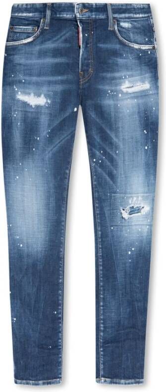 Dsquared2 Trendy Distressed Skinny Jeans voor Heren Blauw Heren