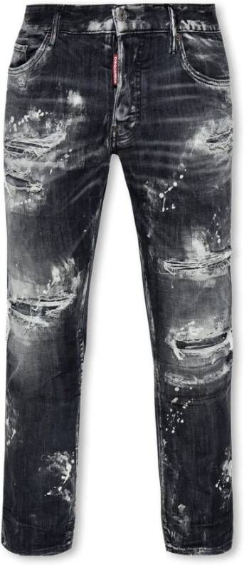 Dsquared2 Zwarte Destroyed Skater Jeans Black Heren