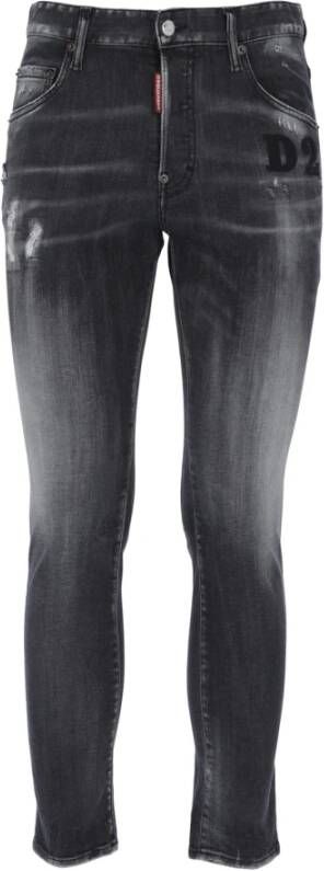 Dsquared2 Grijze Skinny Jeans met Artistiek Design Grijs Heren