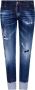 Dsquared2 Distressed Skinny Jeans Blauw Blue Dames - Thumbnail 3