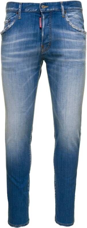 Dsquared2 Trendy Slim-Fit Heren Jeans Blue Heren