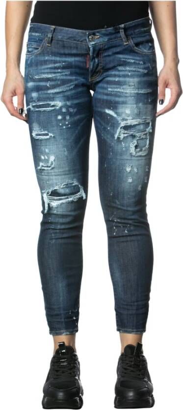 Dsquared2 Skinny Jeans Klassieke Pasvorm Blauw Dames