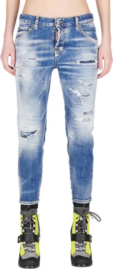 Dsquared2 Sleek-Fit Jeans Blauw Dames