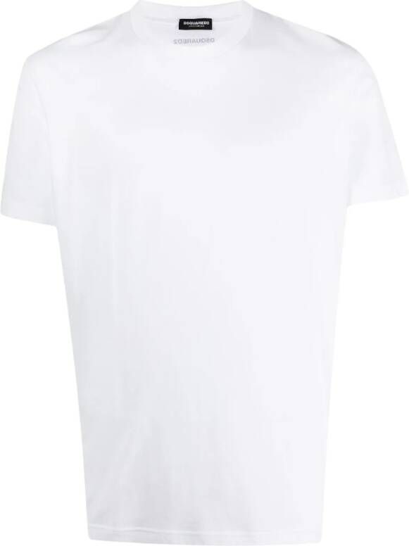 Dsquared2 Witte Katoenen T-shirt met Korte Mouwen en Logo White Heren