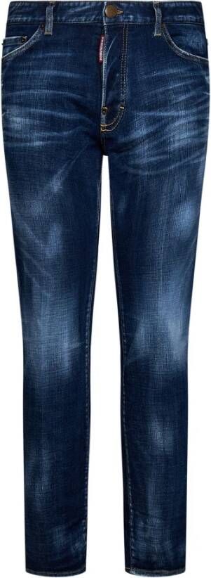 Dsquared2 Slim-fit Blauwe Jeans met Unieke Details Blauw Heren
