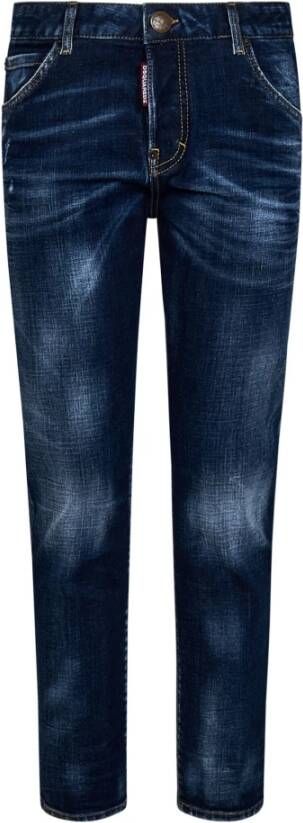 Dsquared2 Slim-Fit Cropped Jeans met Canadese Vlag Design Blauw Dames