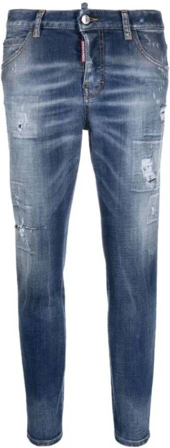 Dsquared2 Slim-Fit Dames Jeans Blauw Dames