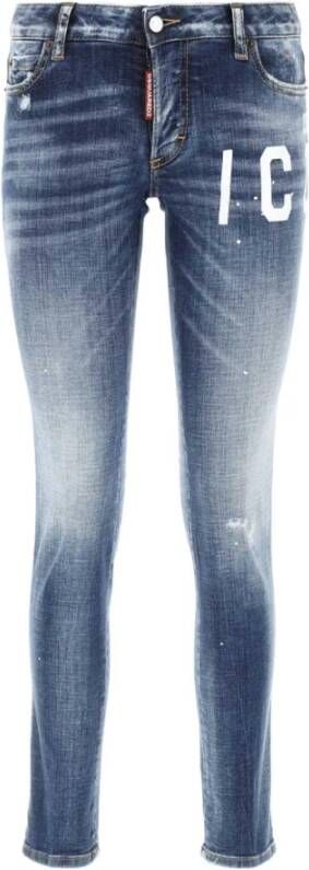Dsquared2 Slim-Fit Dames Jeans Stijlvol en Comfortabel Blauw Dames