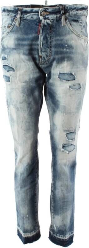 Dsquared2 Stijlvolle Blauwe Cropped Jeans voor Mannen Blue Heren