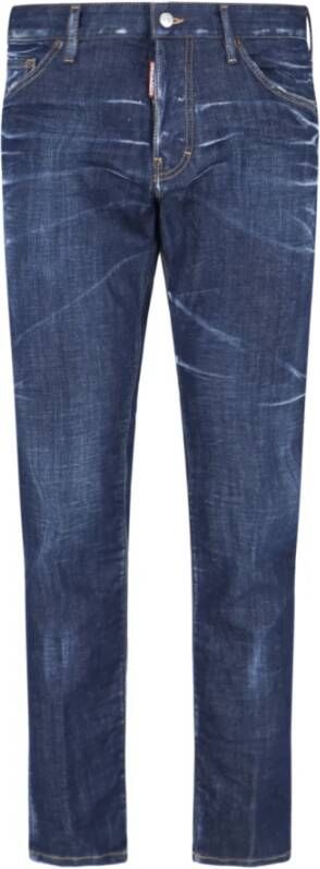 Dsquared2 Donkerblauwe Slim-Fit Stretch-Katoenen Jeans Blauw Heren