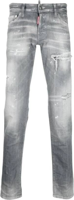 Dsquared2 Slim-Fit Distressed Grijze Jeans Grijs Heren