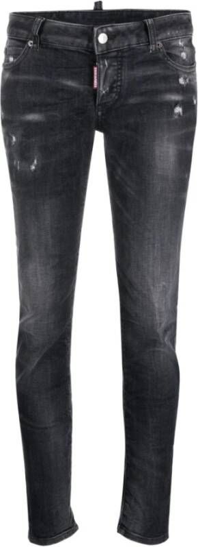Dsquared2 Slim-Fit Distressed Jeans Zwart Dames