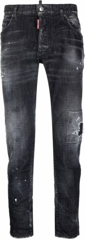 Dsquared2 Slim-Fit Distressed Jeans Zwart Heren