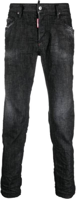 Dsquared2 Slim-Fit Distressed Zwart Denim Jeans Zwart Heren