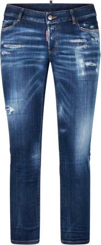 Dsquared2 Jennifer Cropped 0 Slim-fit Jeans Blauw Dames