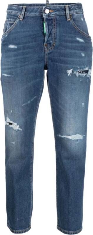 Dsquared2 Cool Girl Croppen Slim-fit Jeans Blue Dames