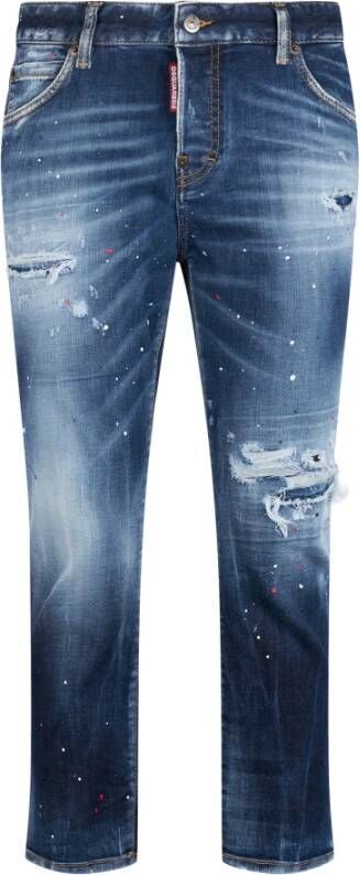 Dsquared2 Slim Fit Jeans Donkerblauw Cool Girl Blauw Dames