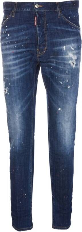 Dsquared2 Blauwe Slim-fit Jeans met Unieke Details Blauw Heren