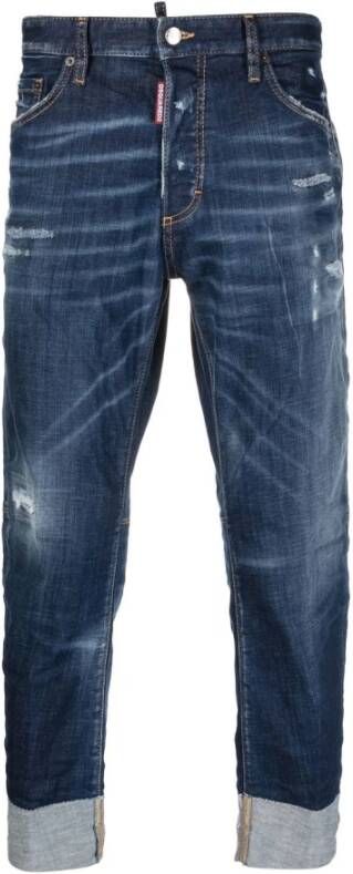 Dsquared2 Slim-Fit Blauwe Jeans met Gescheurde Details Blue Heren