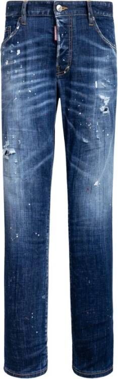 Dsquared2 Skater Fit Jeans Italiaans Gemaakt Slim-Fit Denim Blauw Heren
