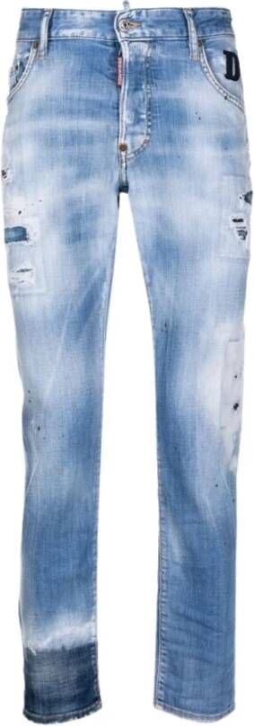 Dsquared2 Slim-fit Blauwe Jeans voor Mannen Blauw Heren