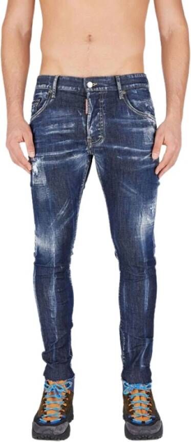 Dsquared2 Super Twinky Onafgewerkte Zoom Skinny Jeans Blauw Heren