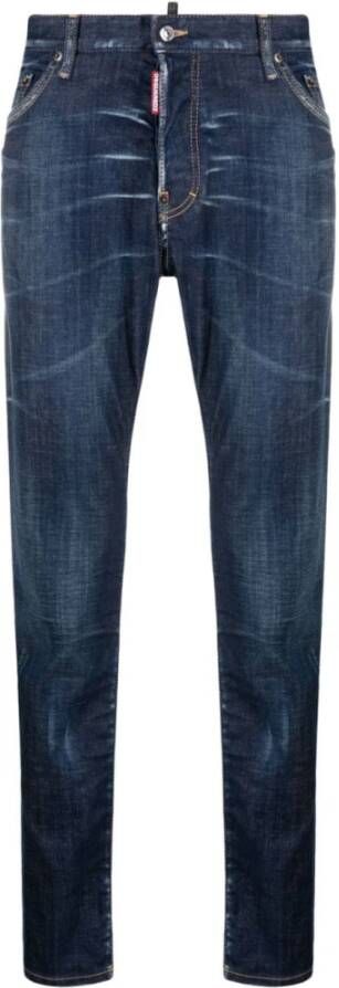 Dsquared2 Blauwe Skinny Jeans met Vijf Zakken Blauw Heren