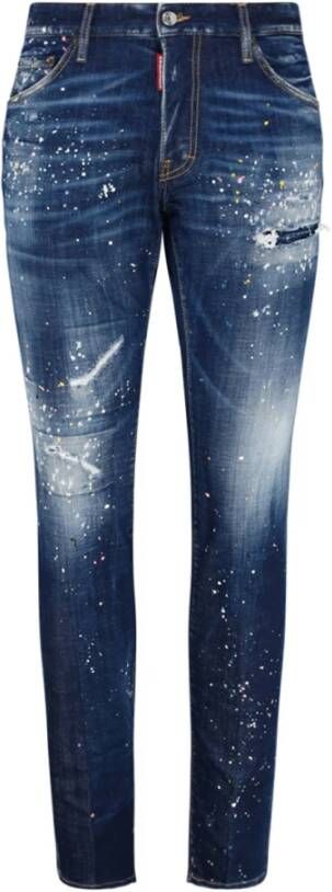 Dsquared2 Twimphony Paint-Splatter Jeans Blauw Heren