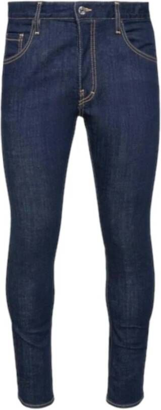 Dsquared2 Indigo Slim Fit Jeans met Bedrukt Logo Blue Heren